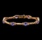 5.50 ctw Tanzanite and Diamond Bracelet - 14KT Rose Gold