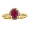 1.7 ctw Ruby and Diamond Ring - 10KT Yellow Gold