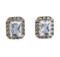 2.38 ctw Aquamarine and Diamond Earrings - 14KT White Gold
