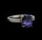 18KT Two-Tone Gold 3.07 ctw Tanzanite and Diamond Ring
