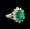 14KT White Gold 3.41 ctw Emerald and Diamond Ring