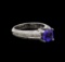 18KT White Gold 1.53 ctw Tanzanite and Diamond Ring