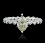 14KT White Gold 1.82 ctw Marquise Cut Diamond Ring
