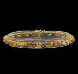 14KT Yellow Gold 13.23 ctw Yellow Sapphire and Diamond Bracelet
