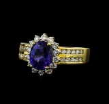 2.65 ctw Sapphire and Diamond Ring - 18KT Yellow Gold