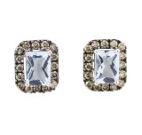 2.38 ctw Aquamarine and Diamond Earrings - 14KT White Gold