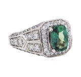 1.95 ctw Alexandrite And Diamond Ring - 14KT White Gold