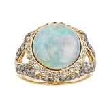 4.03 ctw Ethiopian Opal and Diamond Ring - 14KT Yellow Gold