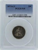 1875-CC Seated Liberty Twenty Cent Piece Coin PCGS F15