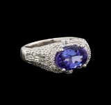 14KT White Gold 2.84 ctw Tanzanite and Diamond Ring