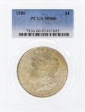 1886 $1 Morgan Silver Dollar Coin PCGS MS66
