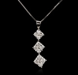18KT White Gold 0.85 ctw Diamond Pendant With Chain