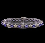 14KT White Gold 12.69 ctw Tanzanite and Diamond Bracelet