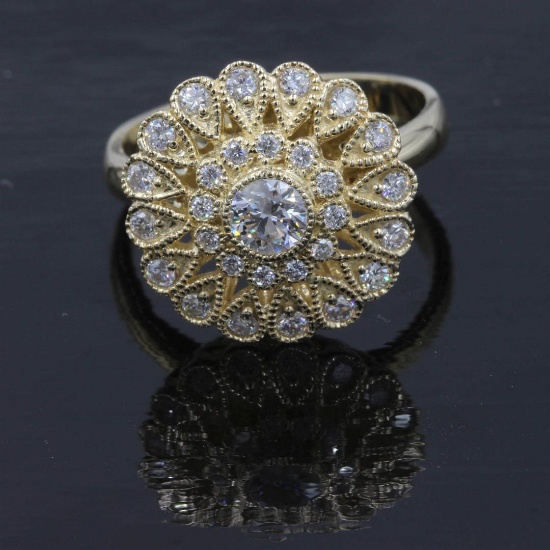 0.73 ctw Diamond Ring - 14KT Yellow Gold