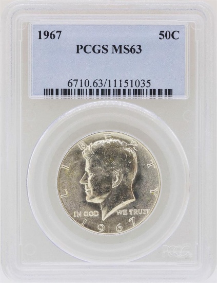 1967 Kennedy Half Dollar Silver Coin PCGS MS63