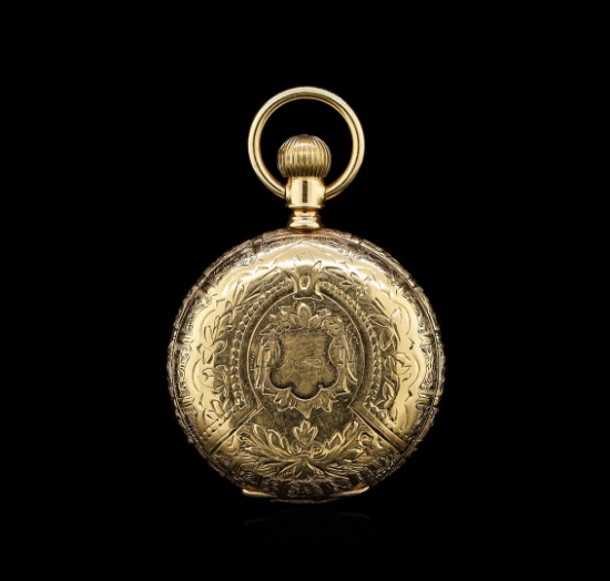 Elgin 14KT Yellow Gold Full Hunter Antique Pocket Watch