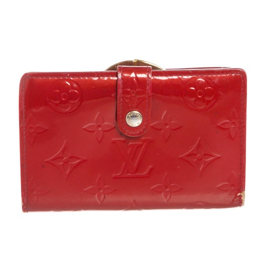 Louis Vuitton Red Vernis Monogram French Wallet