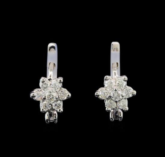 14KT White Gold 0.50 ctw Diamond Earrings