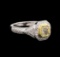 18KT Two-Tone Gold 1.23 ctw Fancy Light Yellow Diamond Ring