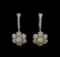14KT White Gold 1.90 ctw Diamond Earrings