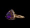 2.95 ctw Amethyst, Pink Sapphire, and Diamond Ring - 14KT Rose Gold