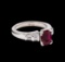 1.23 ctw Ruby and Diamond Ring - Platinum