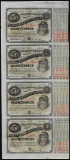 Uncut Sheet of (4) State of Louisiana Baby Bond Obsolete Notes