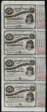 Uncut Sheet of (4) State of Louisiana Baby Bond Obsolete Notes