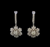 14KT White Gold 1.90 ctw Diamond Earrings