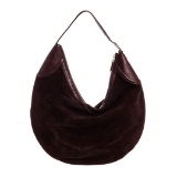 Gucci Brown Suede Leather Large Horsebit Glam Hobo Bag