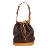 Louis Vuitton Monogram Canvas Leather Noe GM Drawstring Bag