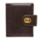 Bvlgari Brown Leather Card Holder Small Wallet