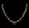 47.00 ctw Ruby and Diamond Necklace - 14KT Yellow Gold