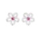 0.80 ctw Pink Sapphire And Diamond Earrings - 14KT White Gold
