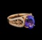 14KT Rose Gold 3.82 ctw Tanzanite and Diamond Ring