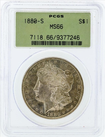 1880-S $1 Morgan Silver Dollar Coin PCGS MS66
