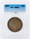 1831 Capped Bust Half Dollar Coin ICG MS63