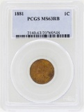 1881 Indian Head Penny Coin PCGS MS63RB