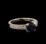 2.12 ctw Sapphire and Diamond Ring - 14KT White Gold
