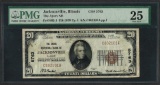 1929 $20 National Currency Note Jacksonville, Illinois CH# 5763 PMG Very Fine 25