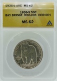 1936-S San Francisco - Oakland Bay Bridge Commemorative Half Dollar Coin ANACS M