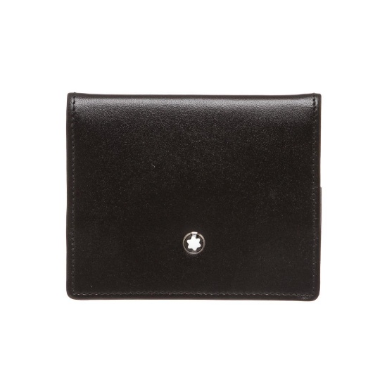 Mont Blanc Black Leather Coin Pouch Small Wallet