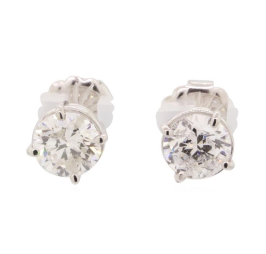 0.75 ctw Diamond Earrings - 14KT White Gold