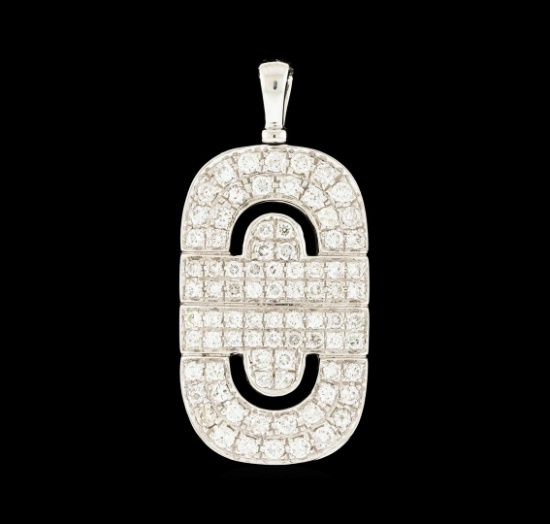 1.36 ctw Diamond Pendant - 18KT White Gold