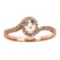 0.48 ctw Morganite and Diamond Ring - 14KT Rose Gold