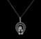 1.36 ctw Diamond Pendant With Chain - 14KT-18KT White Gold
