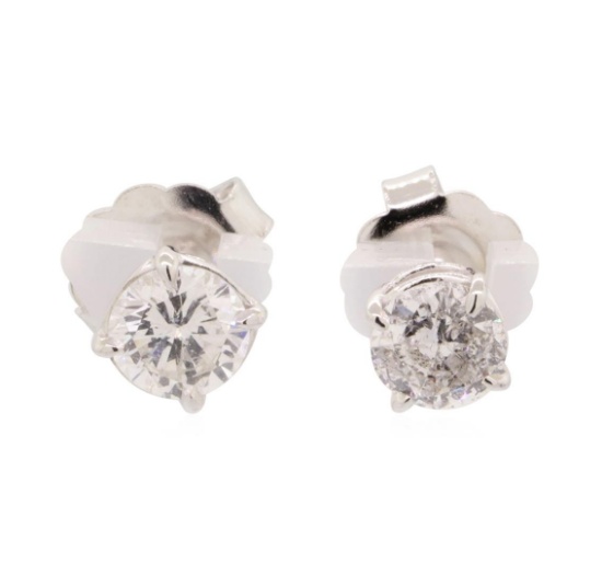 1.07 ctw Diamond Earrings - 14KT White Gold