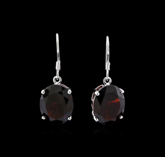 Crayola 22.00 ctw Garnet Earrings - 14K White Gold