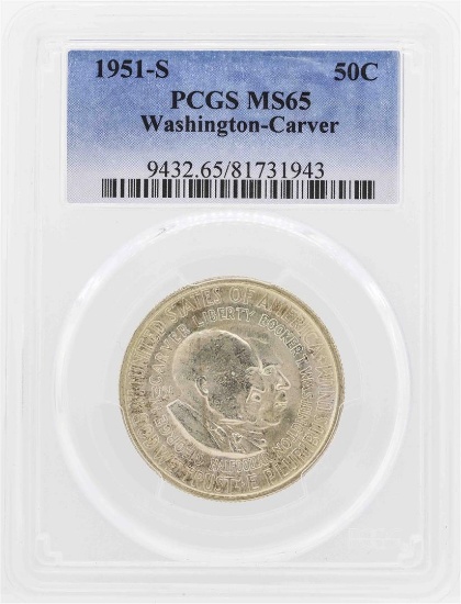 1951-S Washington-Carver Commemorative Half Dollar Coin PCGS MS65