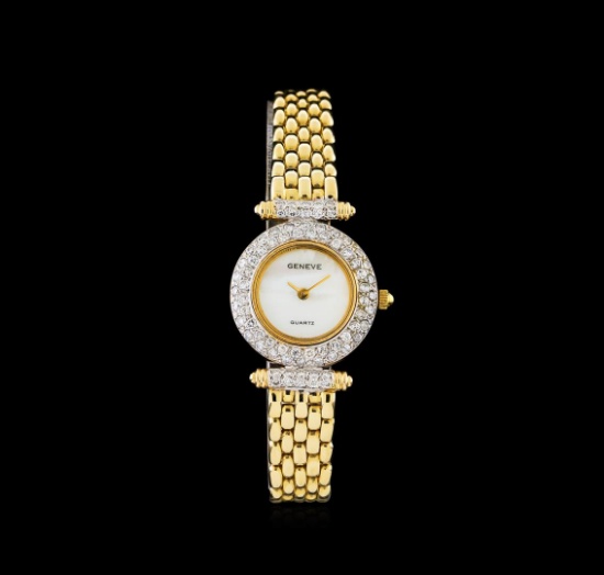 Geneve 14KT Gold 1.10 ctw Diamond Ladies Watch